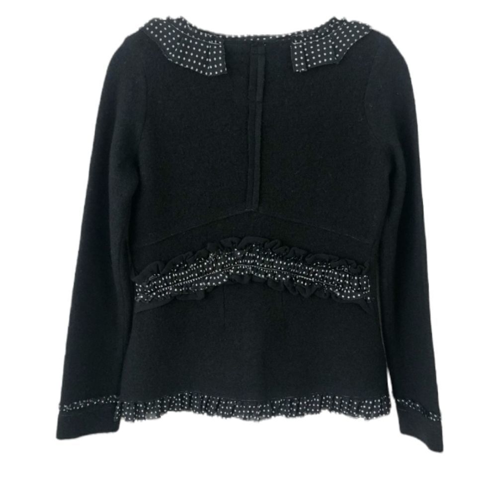 Anthropologie Sparrow Au Fait Merino Wool Ruffle Sweater Cardigan S - Picture 3 of 4